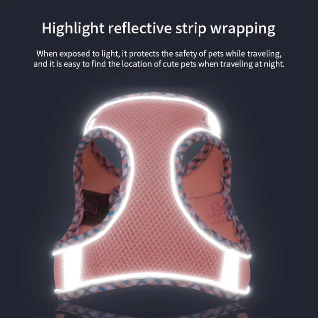 안전한 야간 산책을 위한 개 고양이 하네스 조끼
