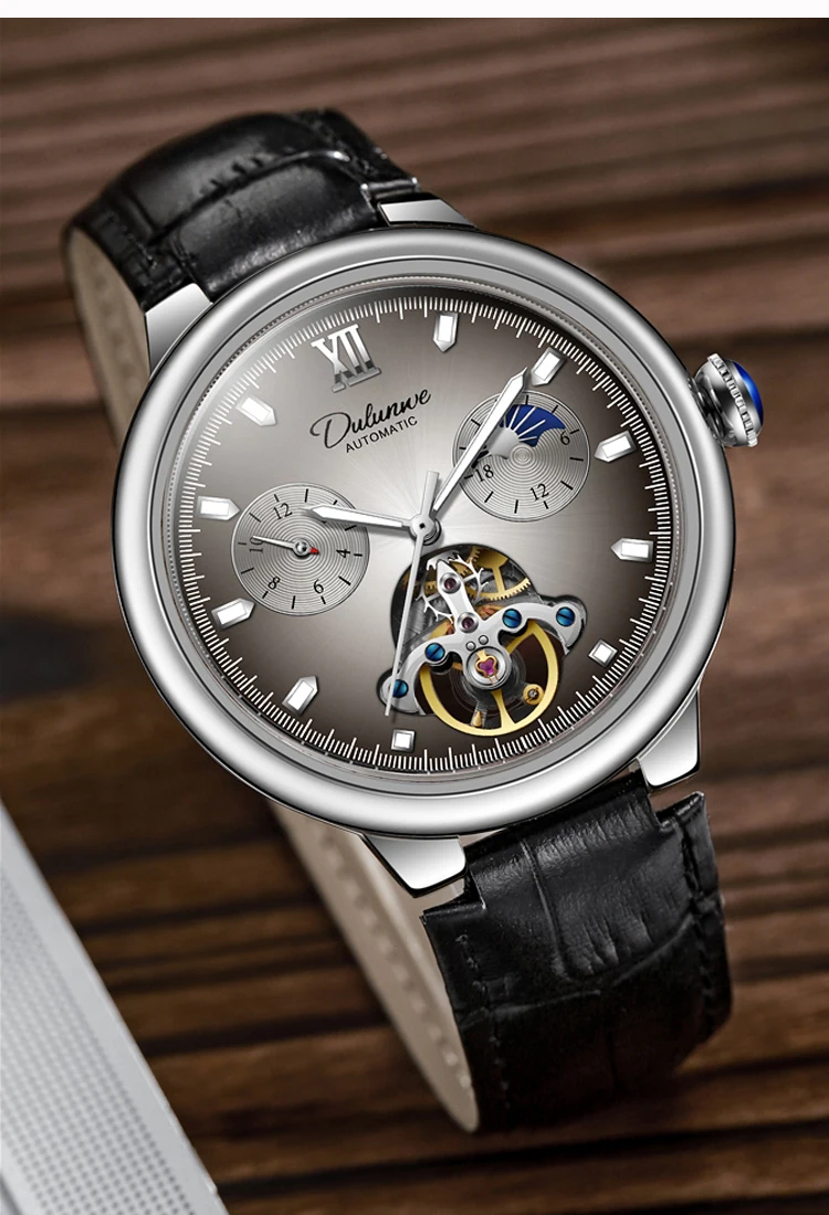 Luxus Herren Neue Mechanische Skelett Uhren Mode Tourbillon Automatische Aushöhlen Uhr Wasserdicht Casual Leuchtende Uhr_voghion.com