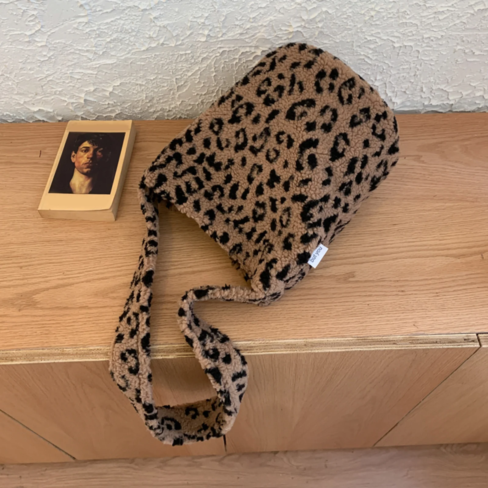 Lamb Wool Shoulder Bag Large Capacity Bucket Bag for Women Travel Shopping Everyday Use