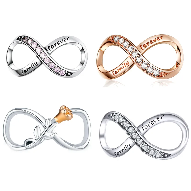 Zilverkleurige Infinity Eeuwige Symbool Charme Vlinderdas Kralen Passen Pandora Originele Armbanden Mode Diy Vrouw Sieraden Maken