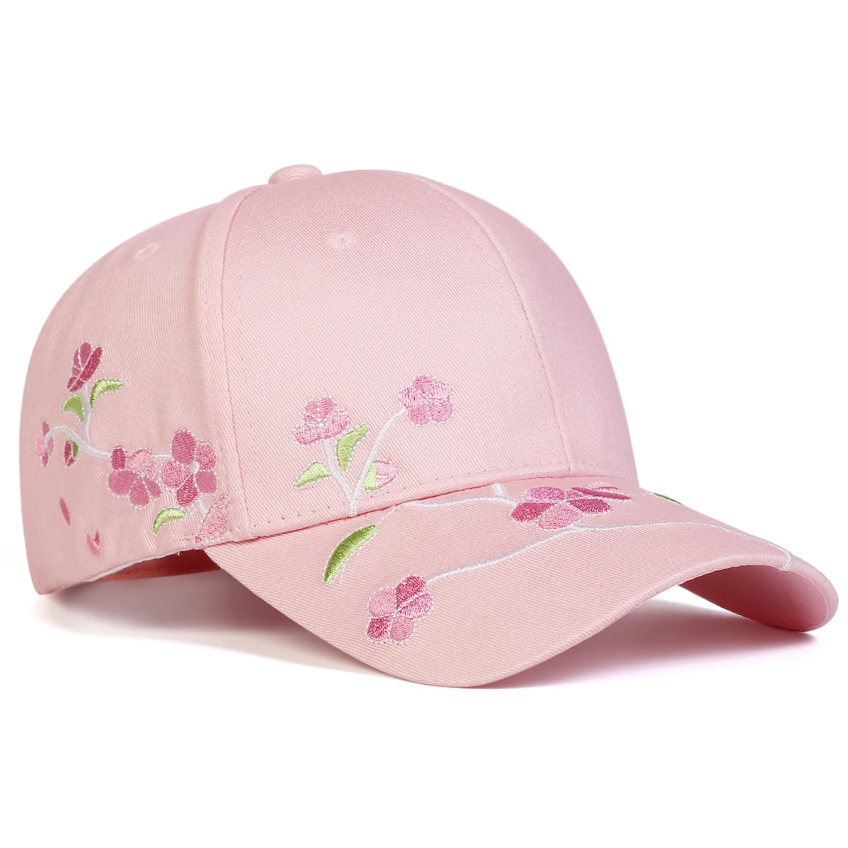 Unisex-Baseballmützen mit Pfirsichblüten-Stickerei, für Frühling und Herbst, für den Außenbereich, verstellbare Freizeithüte, Sonnenschutzhut – Detail 8