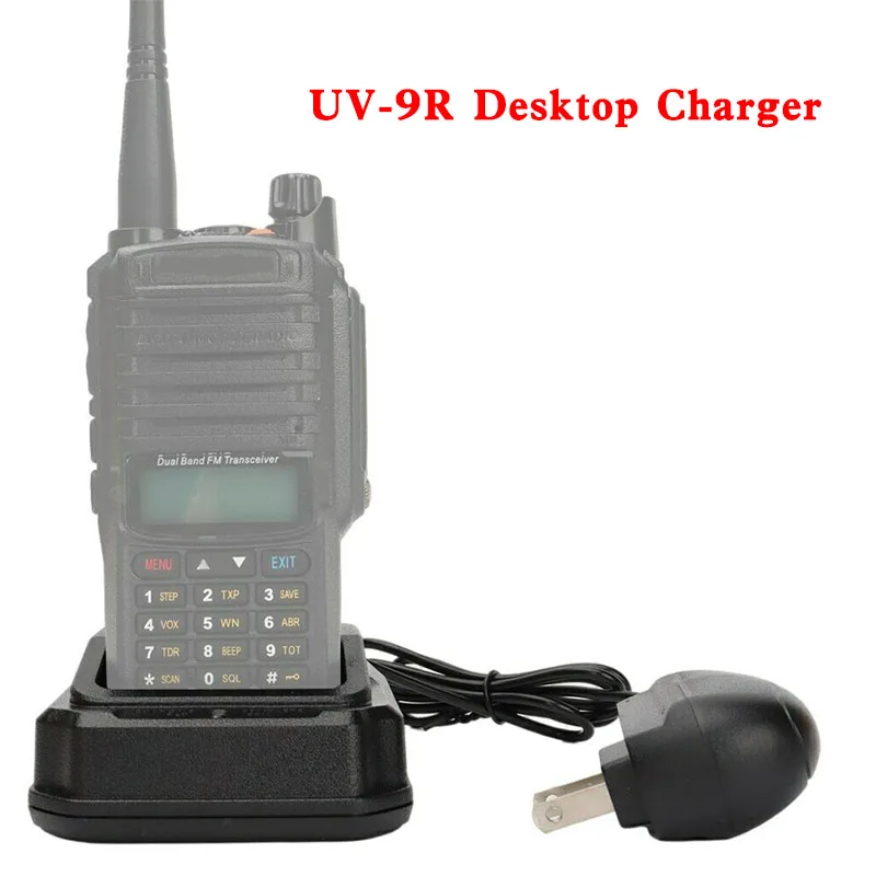 Cargador de baterรญa para Radios de escritorio, adaptador de corriente para Baofeng UV-9R Plus, transceptor de mano