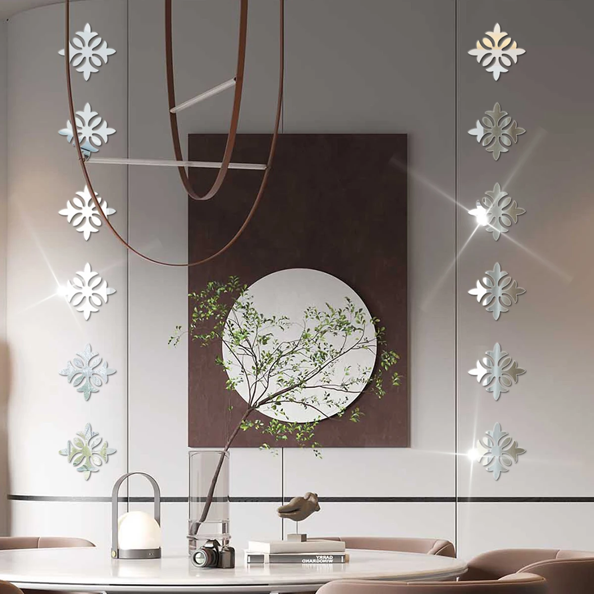Kitchen Acrylic Mirror Wall Stickers Home Decoration For Living Room Cupboard Art Mural Wall Decor Peel & Stick Wallpaper 10pcs