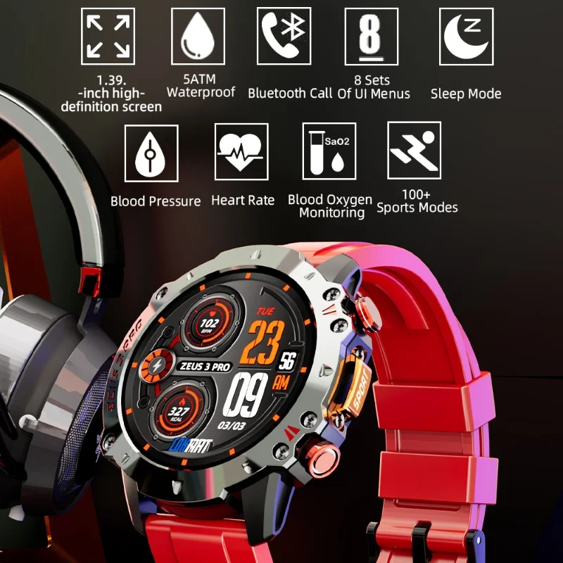 Lokmat Zeus 3 Pro Sport Bluetooth Chiama Smart Watch Fitness Smartwatch Impermeabili Full Touch Screen Orologi In Standby A Lungo Termine