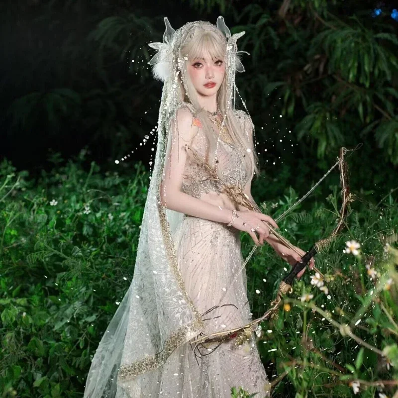 Halloween Cosplay Forest Elf Flower Play Costume for Women Clothes