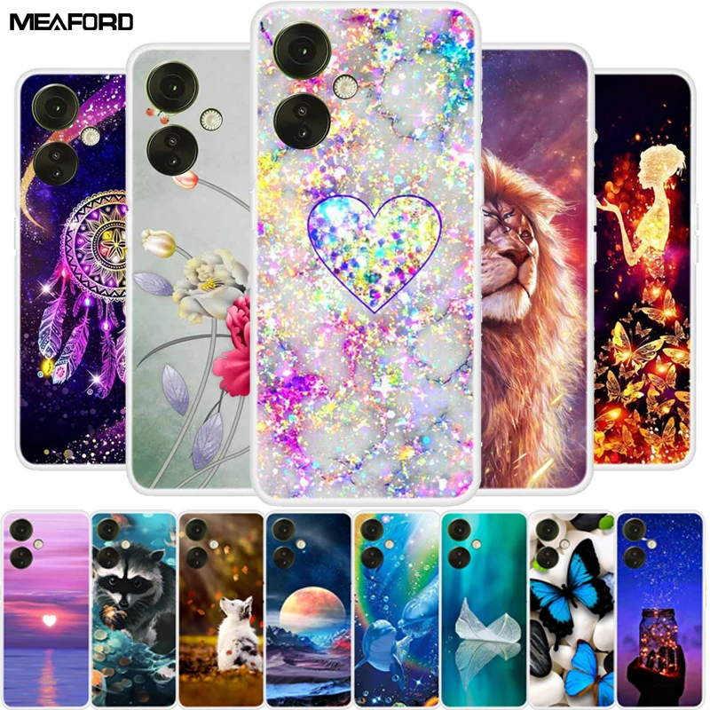 Clear TPU Soft Silicone Phone Case with Adorable Cats Design for OnePlus Nord CE 3 Lite 5G