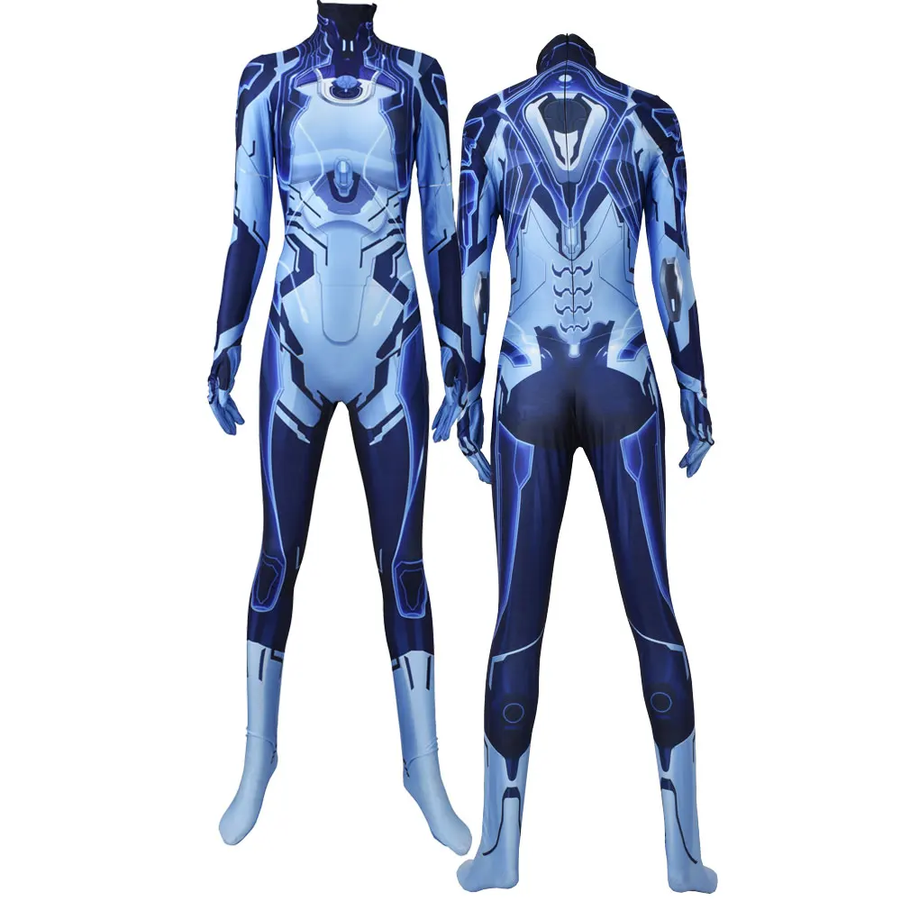 

Halloween Female Adults Kids Halo Cortana Cosplay Costume Woman Girls Zentai Bodysuit Party Jumpsuit
