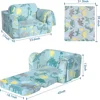 Children's Sofas, Folding Toddler Chair, Soft Plush Fold Out Kids Couch Sofa Glow in The Dark,Comfy Baby Recliner for Girls Boys 2