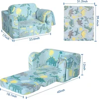 Children's Sofas, Folding Toddler Chair, Soft Plush Fold Out Kids Couch Sofa Glow in The Dark,Comfy Baby Recliner for Girls Boys 2