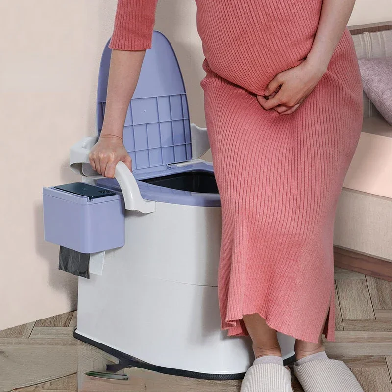 Versatile Bathroom Toilet Chair - For Elderly, Disabled, and Pregnant Women, Movable Indoor Dual-Purpose with Backrest 2