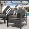 5 Pcs Metal Modern Patio Furniture Set, Outdoor Sectional Sofa for Balcony, Aluminum Patio Furniture, Garden, Dark Grey 1