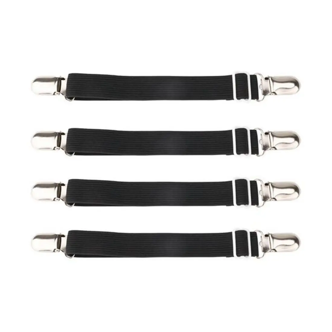 4pcsElasticCrisscrossBedMattressSheetStrapsDoubleHeadClips