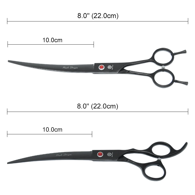 8 inch Purple Dragon Pet Grooming Scissors Set with Comb Animal Straight Curved Cutting Thinning Shears Dog Hair Trimmer B0044B