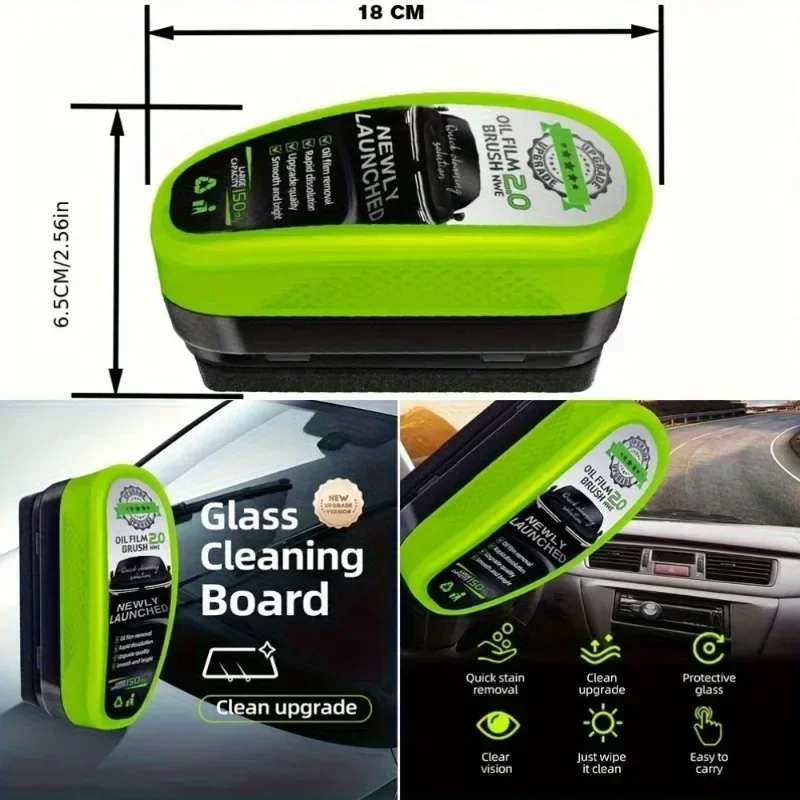 Oil Film Removal Cleaner Car Glass Oil Film Brush Glass Sponge Window Cleaning Windshield Glass Oil Film Cleaner For Cleaning