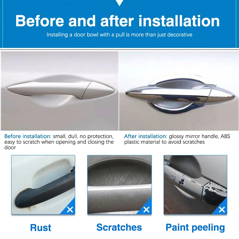 Couvercles Chromés Pour Poignées De Porte Peugeot 5008 (2008-2016) - Accessoire De Décoration Et Protection