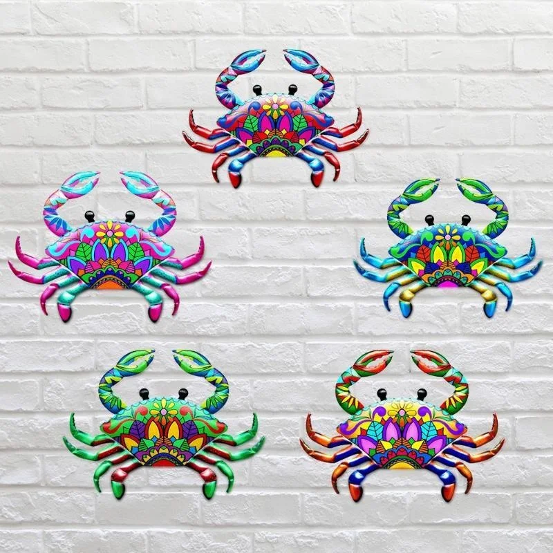 

Crafts Iron Art Artwork Statue Sculpture Metal Crab Wall Art Hanging Ornament Garden Decoration Home Decoration Indoor Outdoor