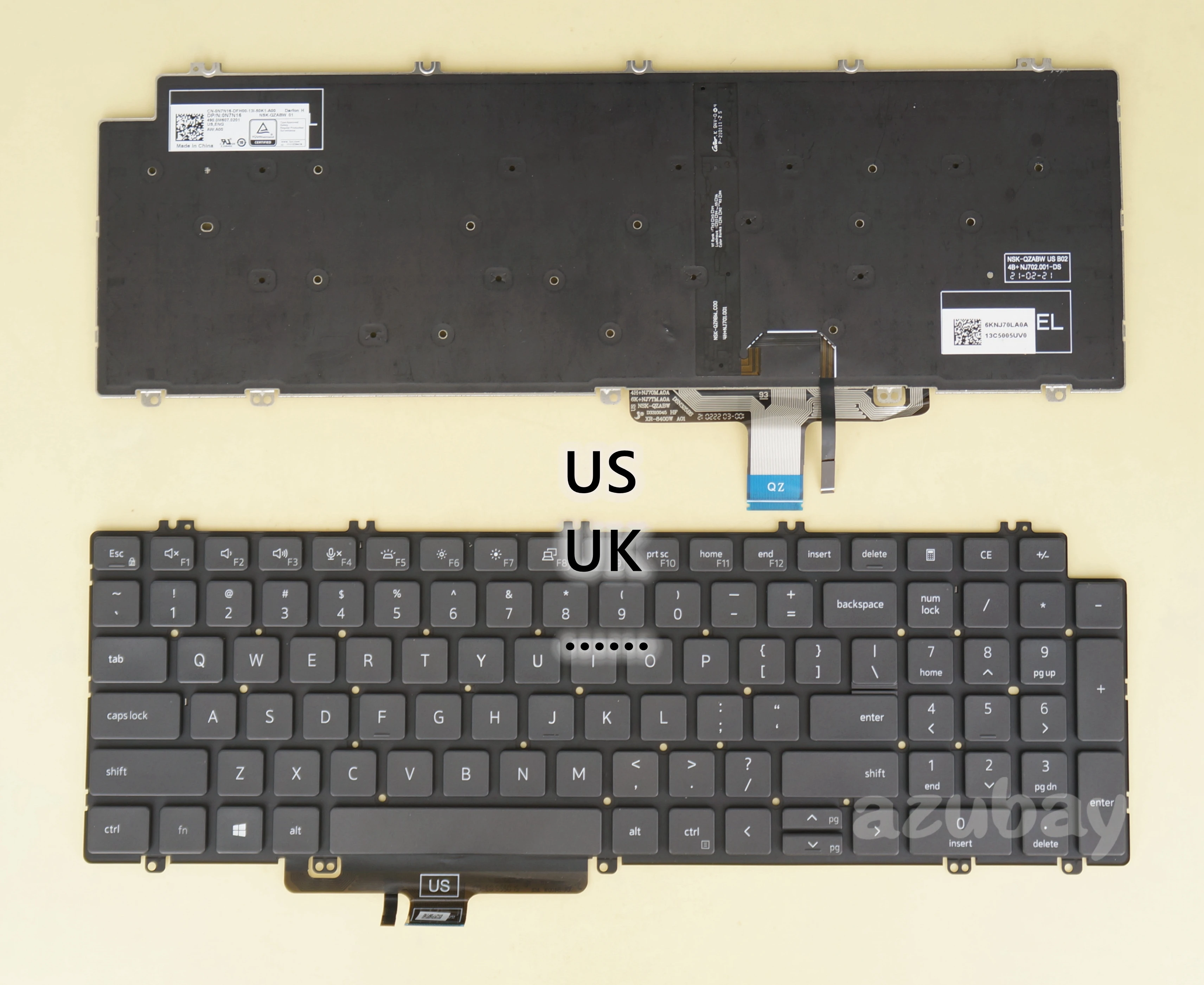 Teclado Canadense para Dell Latitude 5520 5521 Precisão 3560 3561 0n7n16 0t6fvy 0ncc1h Pk133 Mm2b15 Dlm20f9 Retroiluminado