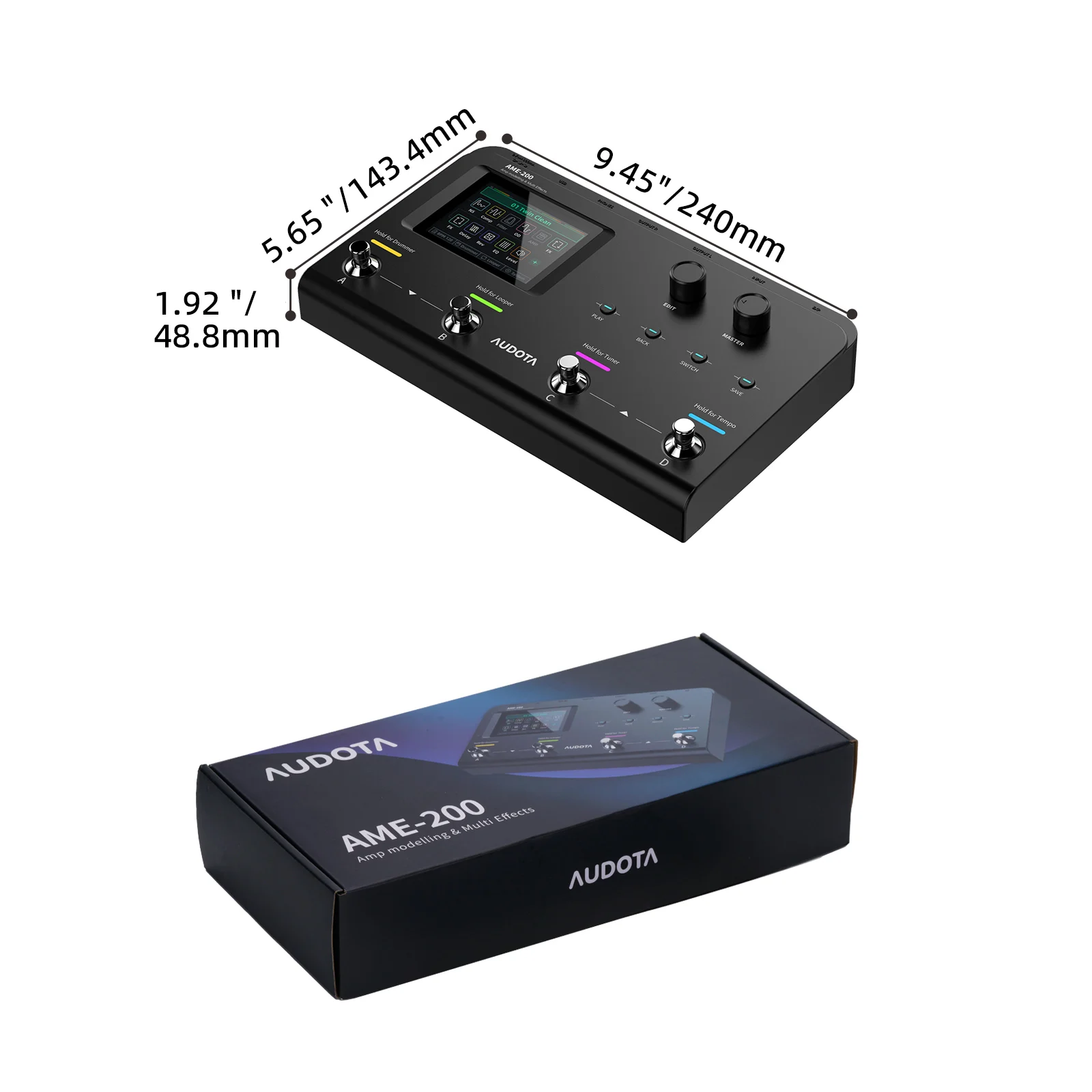 Udota Ame 200 ギター マルチエフェクター チューナー ドラム