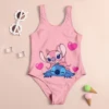 One-Piece Cute Stitch Girls Sleeveless Swimsuit Set - Good Stretch And Comfortable For Summer Beach Swimwear Set 5