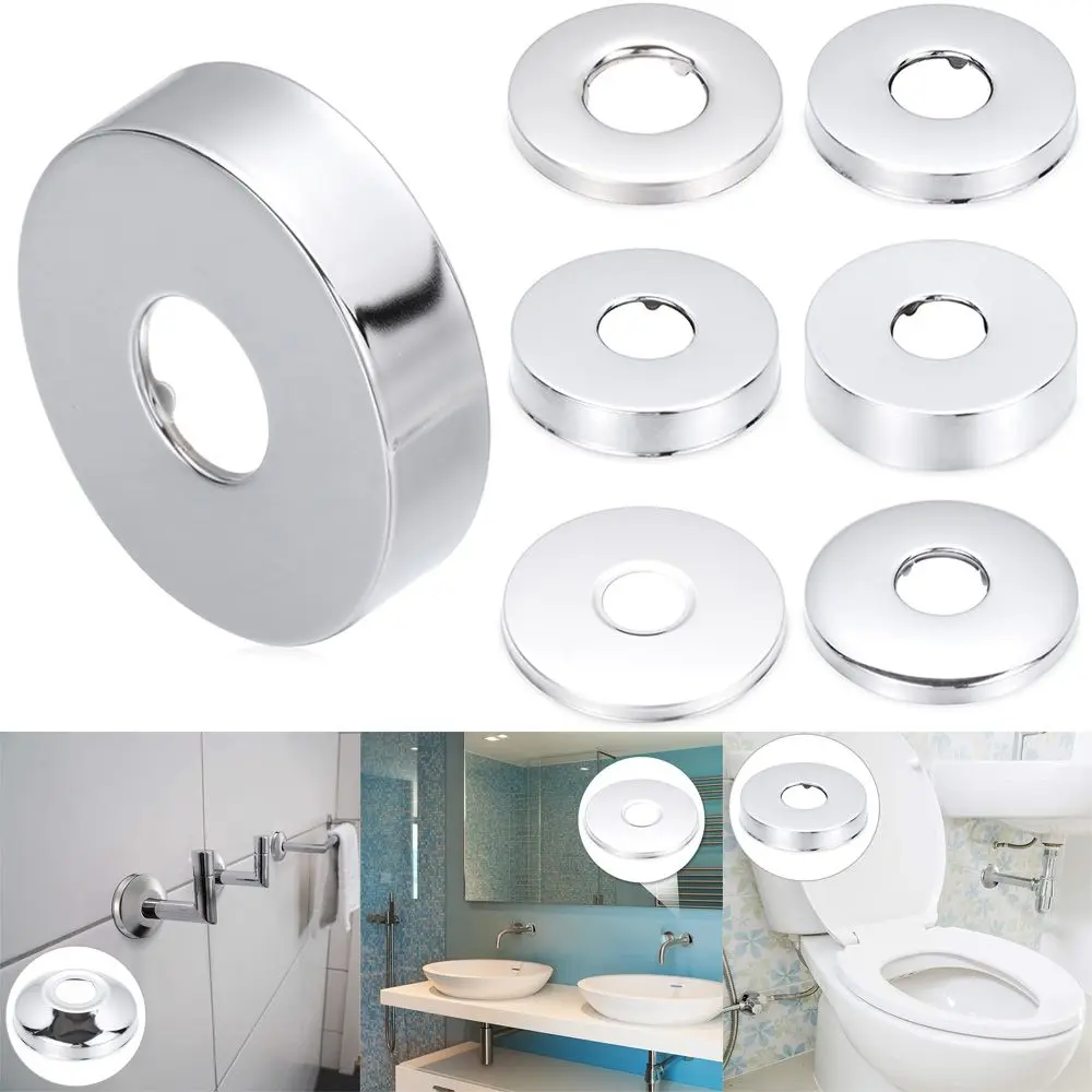 Stainless Steel Chrome Finish Water Pipe Wall Covers Shower Faucet Decorative Cover