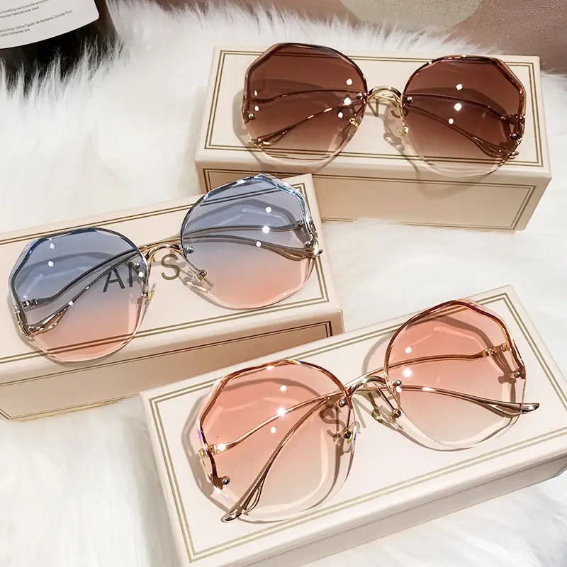 

Vintage Borderless Polygon Sunglasses Women's Brand Designer Metal Sun Glasses Women Outdoor Travel Eyewear UV400 Oculos De Sol