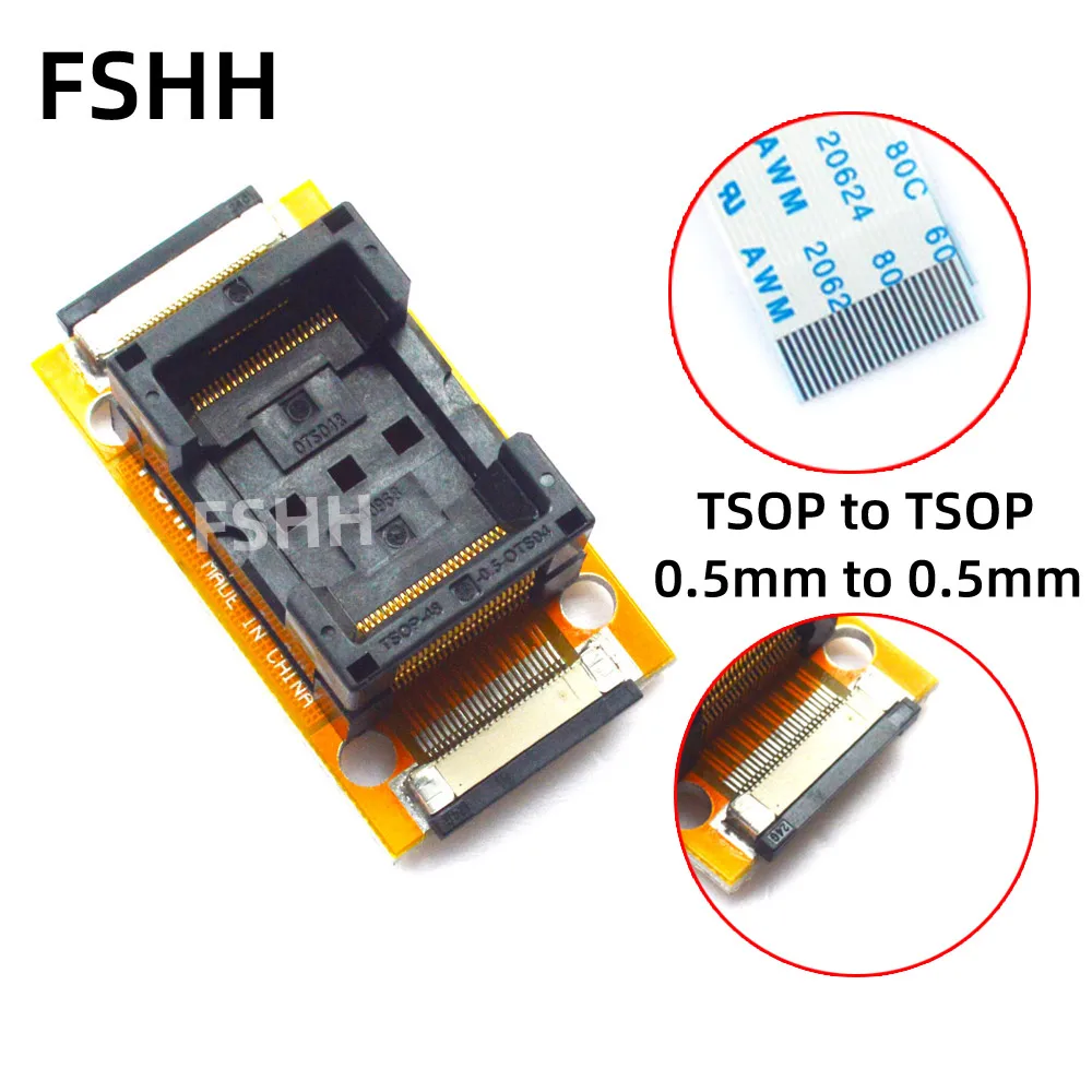

0.5mm to 0.5mm SMD TSOP56 to TSOP56 On line test socket TSOP48 to TSOP48 ic socket Adapter Double Contact Points