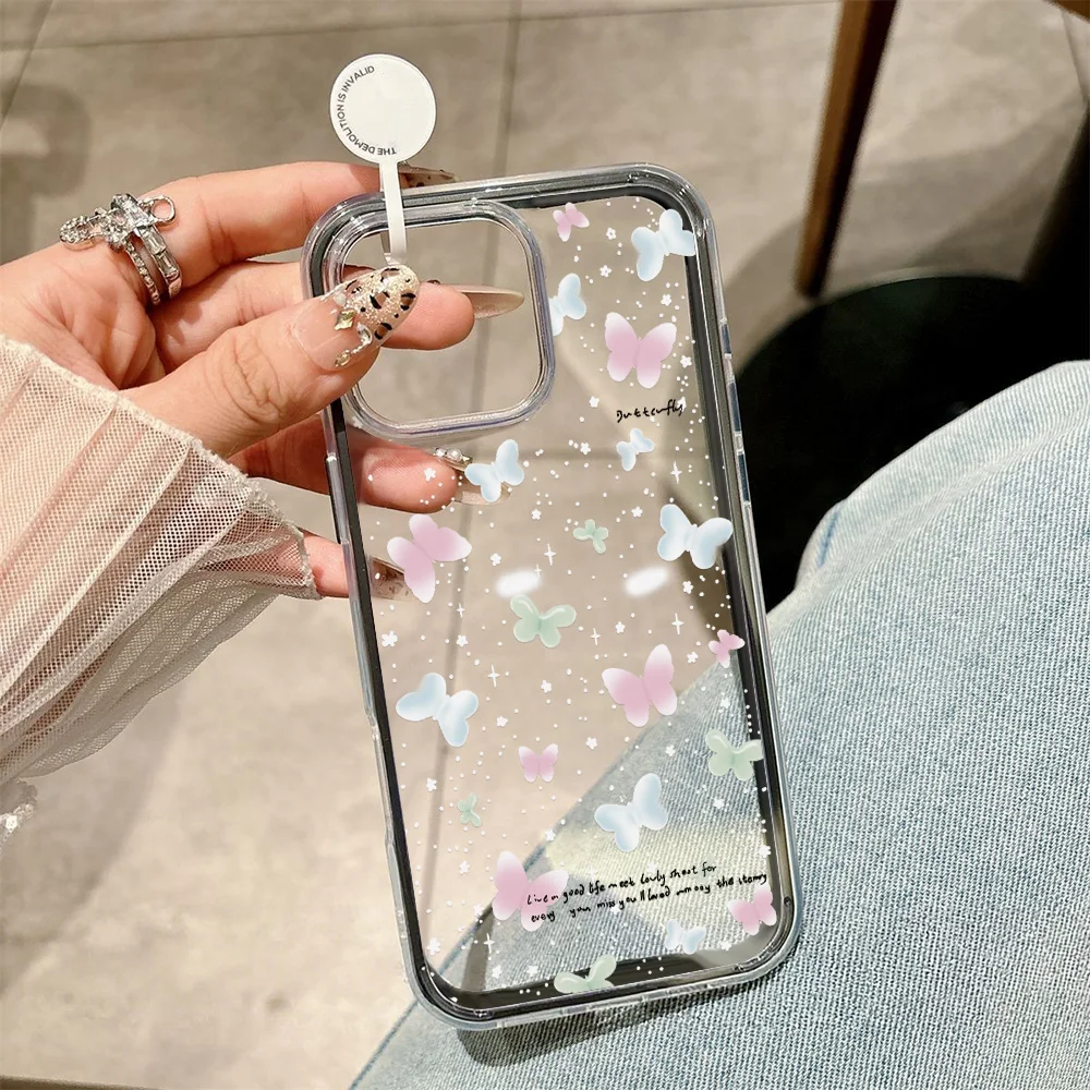 ตัวเลือกสินค้า เคส TPU นิ่มใสลายดอกไม้ 2 in 1 สำหรับ iPhone 11-17 Pro Max 13-15 14 12 17 Air