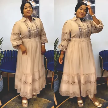 Elegant Women's Set European Style Embroidered Hollow Lantern Sleeve Shirt Long Skirt Two-piece Set 2025 Spring Autumn