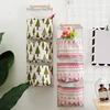 Wall Mounted Storage Bag with 3 Pockets, Linen Fabric, Waterproof, Door Closet, Hanging Organizer for Bath Bedroom, Home Kitchen 2