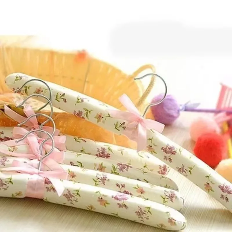 10PCS Exquisite Flower Decor Lothes Hangers Non-Slip Space Saving Dress Hanger Handy Drying Rack Coat Hanger Household Supplies