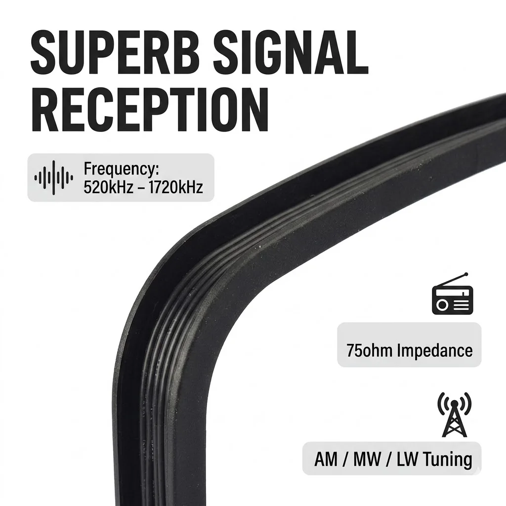 Superbat 75ohm AM 루프 안테나 Bose 라이프 스타일 음악 미디어 센터와 호환되는 3.5mm 어댑터 AM MW LW 안테나