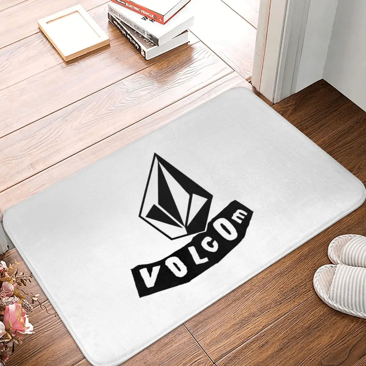Volcom 로고 도어매트 러그 카펫 매트, 폴리에스터 발 패드, 미끄럼 방지 흡수성 매트, 앞방 복도, 주방 침실 발코니 변기