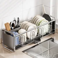 Dish Drying Rack Bowl Drainer Over Sink Drainer Draining Rack Organizer Kitchen Sink Basket Tableware Narrow Cup Holder Shelf 1