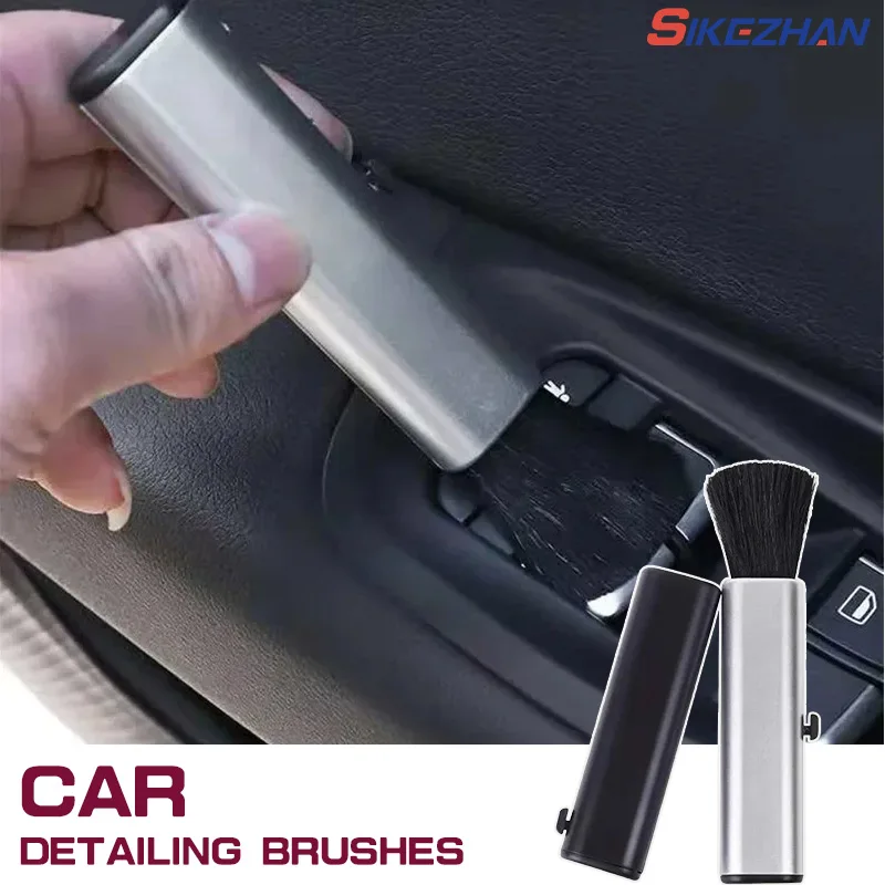 Car Outlet Air Conditioning Brush Retractable Car Air Condition Cleaning Brush Computer Keyboard Cleaning Soft Brushes