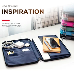Portable A4 Document Bags Waterproof Multi-functional Men's Briefcases Laptop Notebook Pouch Travel Passport Holder Accessories