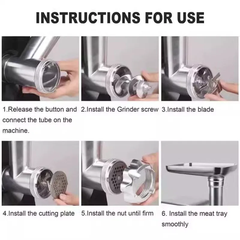 Home Appliances Chopper Sonifer 3000W Electric Meat Grinders Stainless Steel Heavy Duty Mincer Sausage Stuffer Food Processor 4