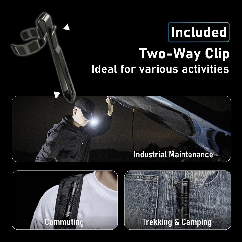 NITECORE MT1A Pro Flashlight UHi 25 LED 800 Lumens flashlamp USB-C torch Rechargeable Compact LED With 14500 Battery