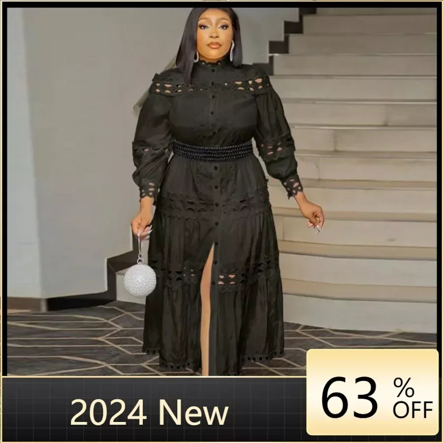 

Long Sleeve Dresses Cut Out Round Neck Elegant and Pretty Womens Dresses Midi Length Vintage Plus Size Sexy Dress