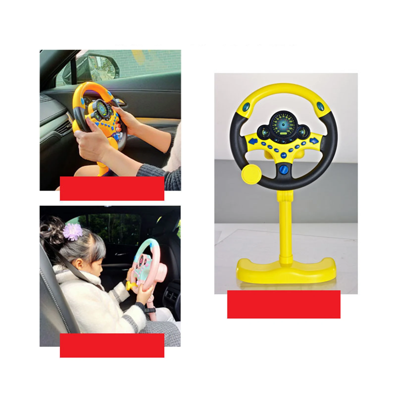 Electric Simulated Driving Steering Wheel Interactive Toys Copilot Toy Electric Toys W/Light Music Sounding Toy Kids Baby Gifts 4