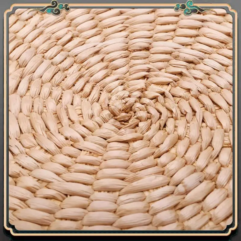 프리미엄 5 Pcs 40Cm 다다미 쿠션 라운드 밀짚 직조 수제 베개 바닥 요가 의자 좌석 매트