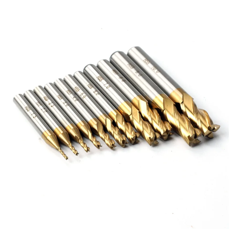 TOPPROS Pack Of 2 4-Flute Titaniu Coat Carbide End Ill Bits, 5/16