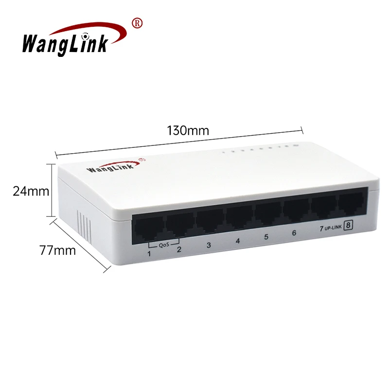 Wanglink 10/100Mbps 8 포트 네트워크 플라스틱 비관리형 이더넷 스위치 지원 QOS VLAN 확장