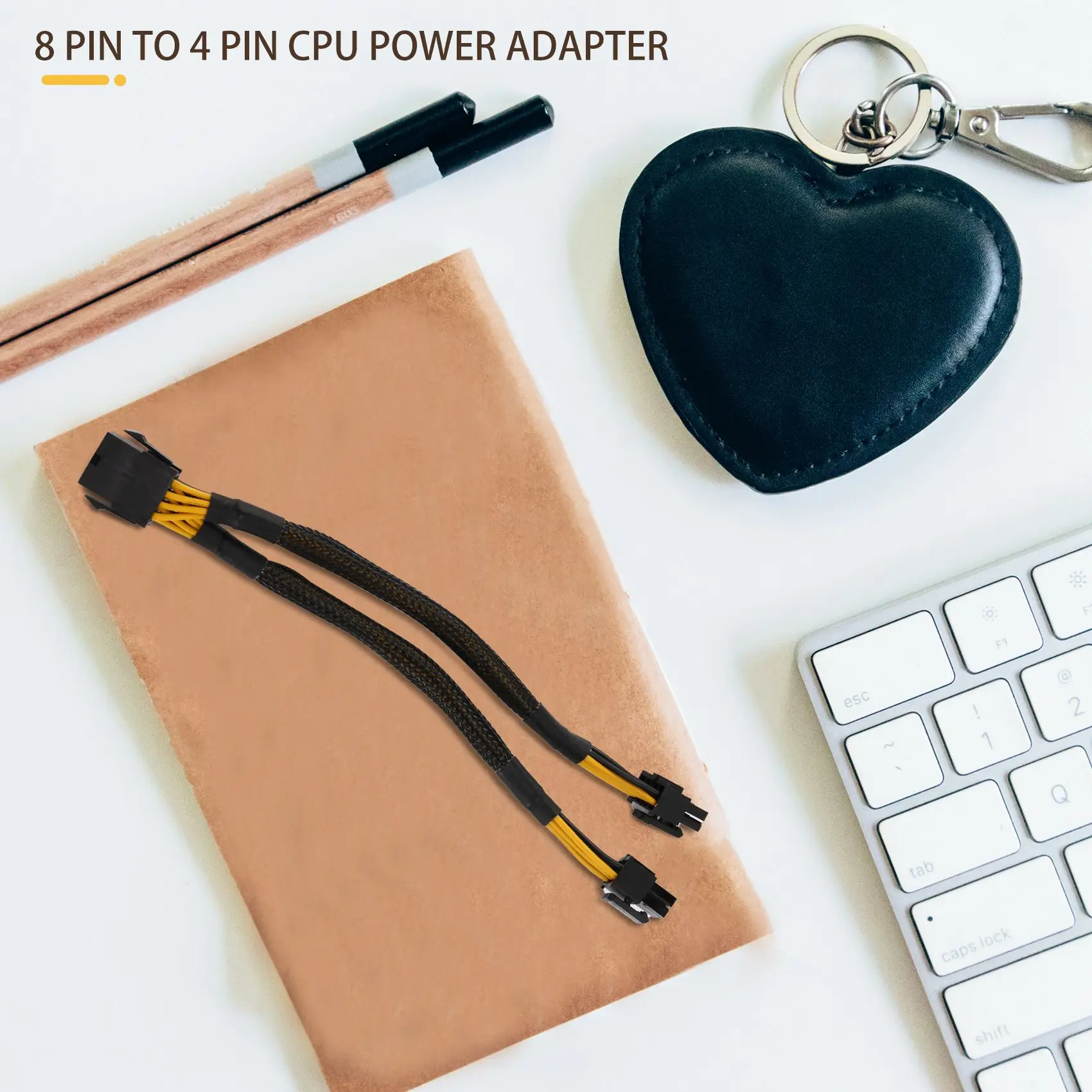 4 Pcs CPU 8 Pin Splitter ATX CPU 8 Pin Female to Dual 8(4+4) Male EPS 12V for Motherboard Power Adapter Cable