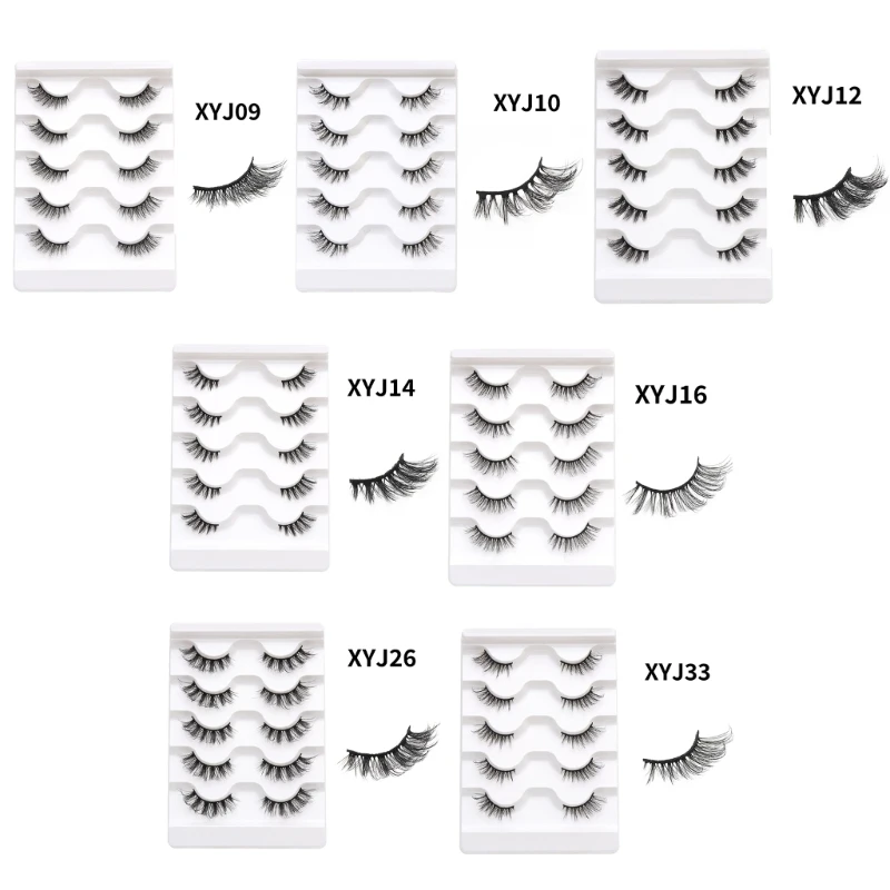

False Eyelashes Natural Half Lashes Short Wispy Lashes Pack Soft Strip Fake Lash