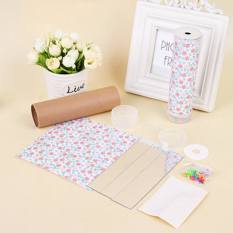 DIY Rotating Kaleidoscope Material Kit Kindergarten Scientific Experiment Teaching Tools DIY Toys For Children Gifts