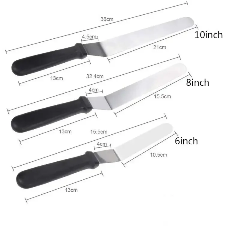 Stainless Steel Baking Spatulas Kitchen Cake Butter Cream Baking Tools Pastry Cake Decor Accessories Spatule Patisserie 6/8/10
