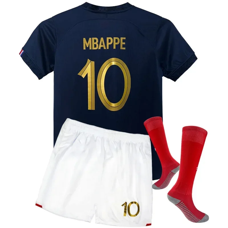 

New Style Children's Football Jersey Boys Youth Football Sweater Mbappe Football Trainsuit 3-piece Set Messi 7 #10 # Short S. Le