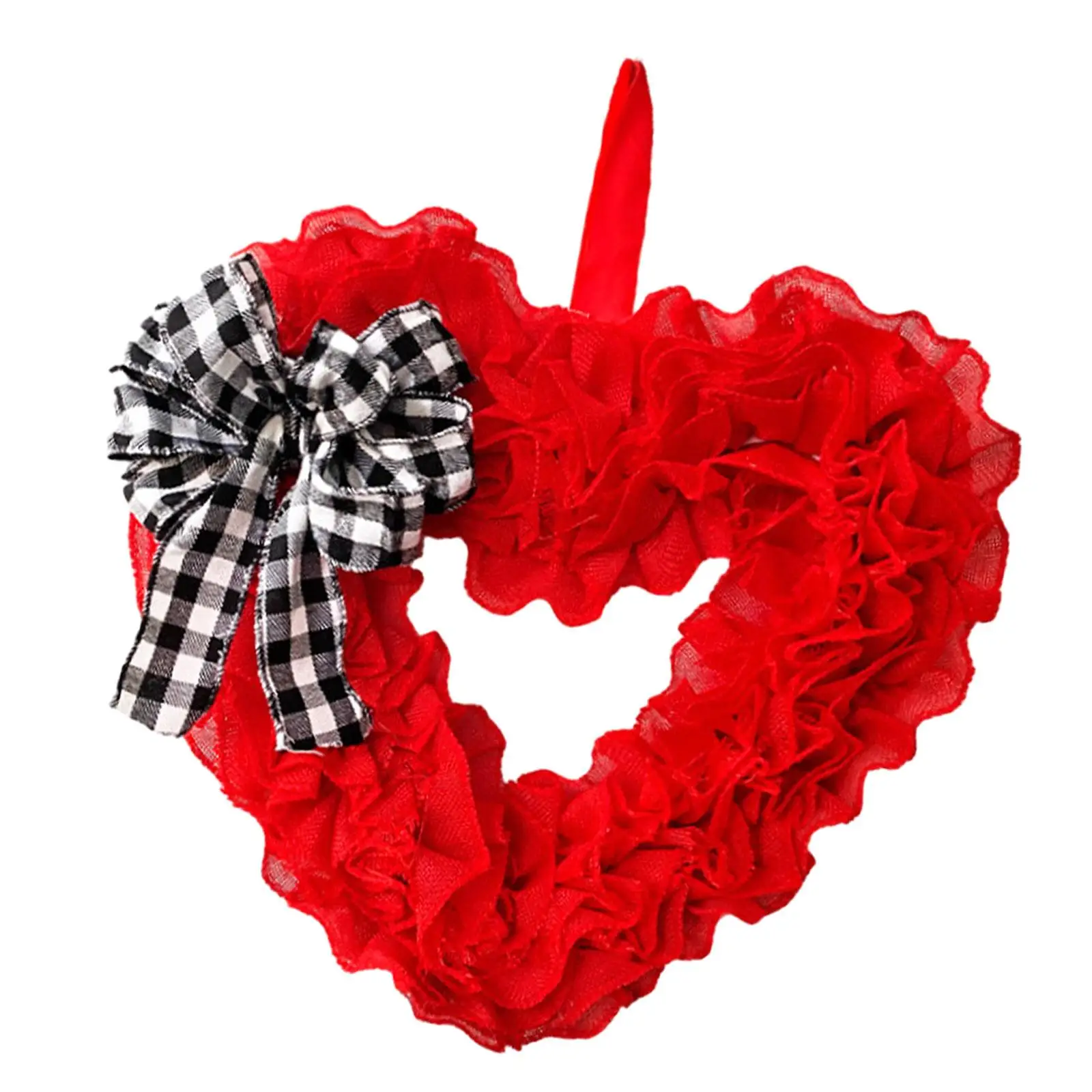 Love Heart Wreath Hanging Sign Red Wreath for Celebration Proposal Fireplace