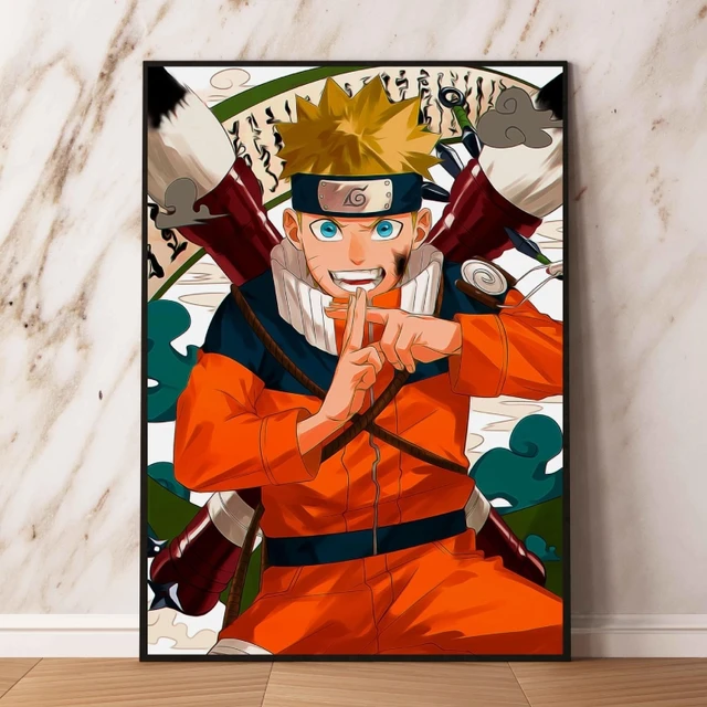 Quadro decorativo Poster Nuvem Vermelha Akatsuki Naruto Arte para sala  quarto