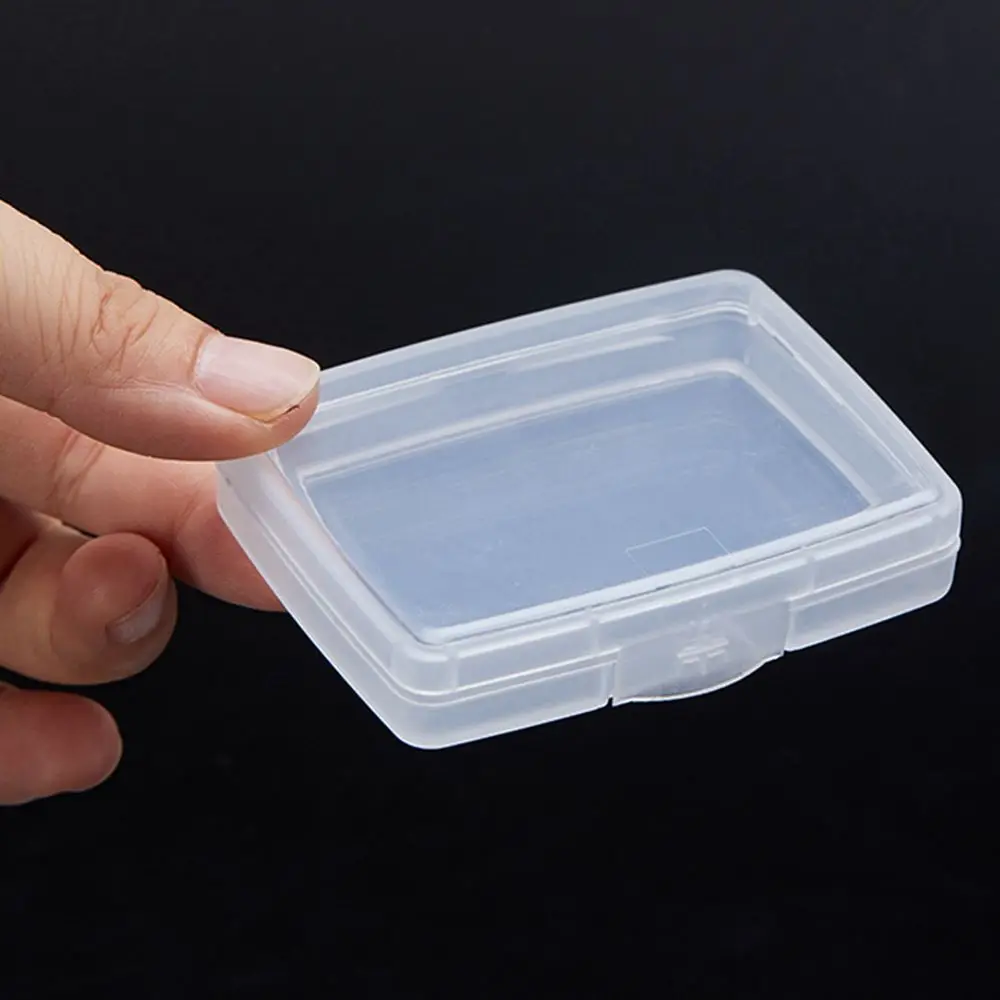 Compact Clear Plastic Jewelry Storage Box - Small Rectangle Organizer for Earrings, Rings, Beads